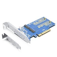 Dual M.2 NVMe SSD Adapter Card - PCIe 3.0 x8 Slot M-Key , Supports 2X NVMe D...