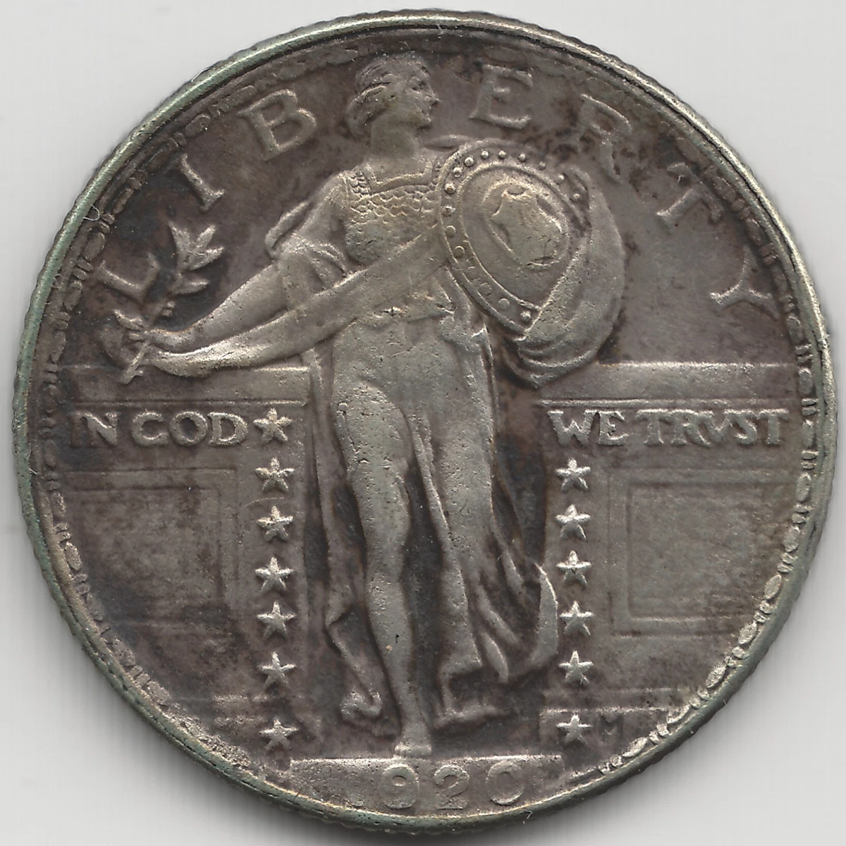 银色1920 年站立自由女神美国季(1916-1930) | eBay