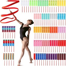 100 Pcs Ribbon Dancing Wands Party Favors, 78.7 Inch Gymnastics Ribbon Stream...