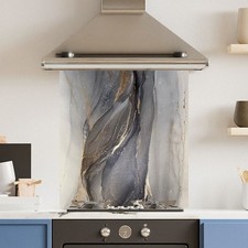 Premium Various Sizes Blue Marble 6mm Glass Toughened Kitchen Splashback