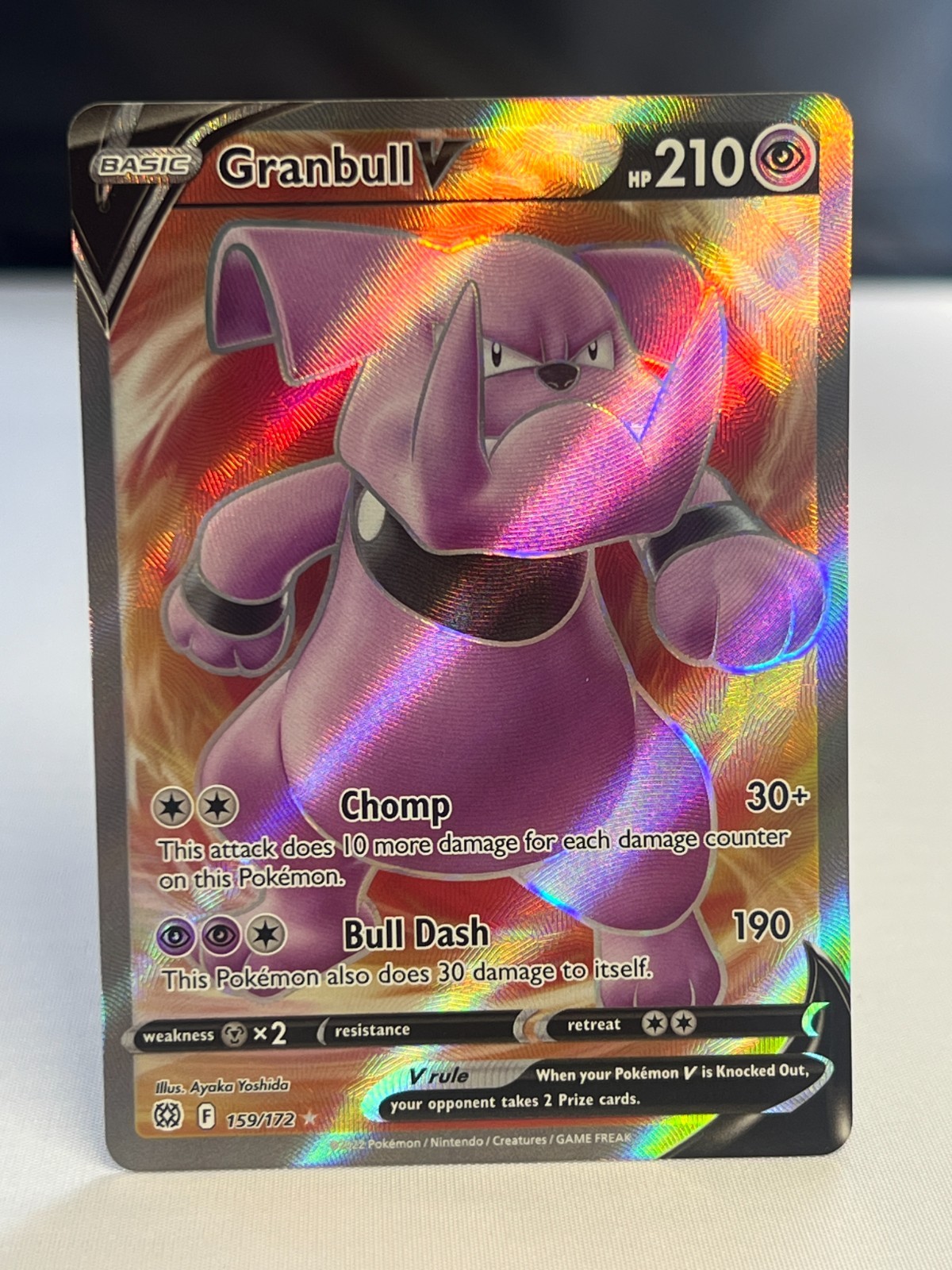 Granbull V 159/172 Sword And Shield: Brilliant Stars Full Art Pokemon Card