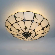 16 Inch Tiffany Style Stained Glass Ceiling Light Tiffany Flush Mount Ceiling Li