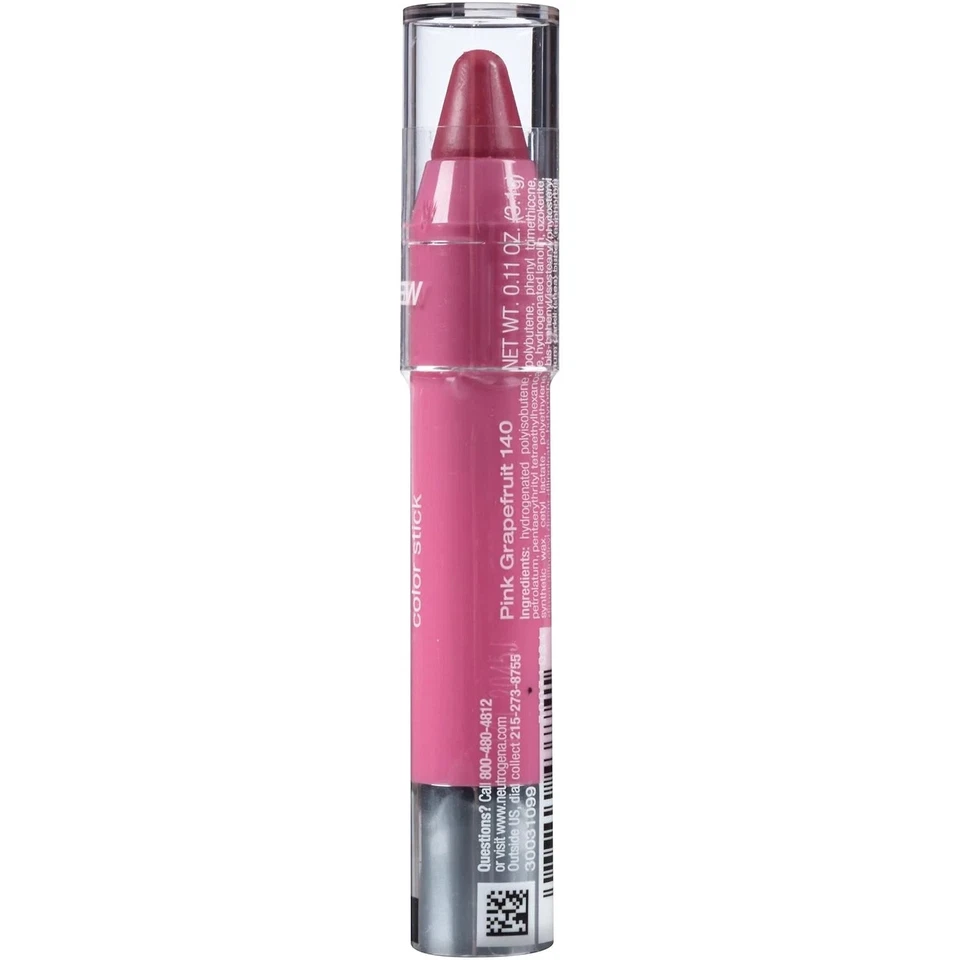 Neutrogena MoistureSmooth Color Stick, Pink Pomelo #140, 0.011 OZ NUEVO SELLADO Foto 2 de 4