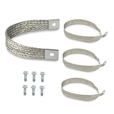 4Pcs Heavy Duty Engine Braided Ground Strap Battery Starter Chasis Body Frame 