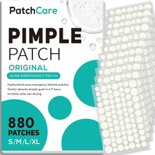 880Pcs Pimple Patches, 4 Sizes Hydrocolloid Acne Patches for Face, Invisible