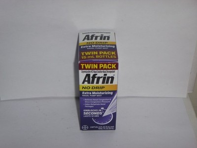 Afrin No Drip Extra Moisturizing Nasal Pump Mist TWIN Pack - 1/2oz e EXP Dec2025