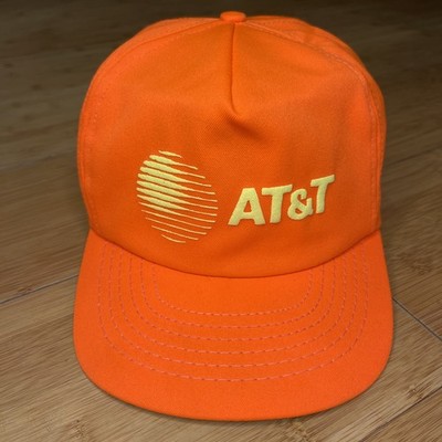 VTG 80s Puff USA AT&T Phone Kansas Hunter Safety Orange Trucker Snap Hat CLEAN