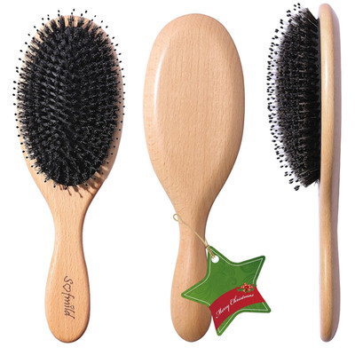 Hair Brush-Boar Bristle Hair Brushes for Women Men and Kids, Boar and Nylon Bris