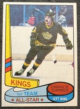 1980/81 TOPPS 1ST TEAM ALL STAR CHARLIE SIMMER (LOS ANGELES KINGS) #83 VG/EX