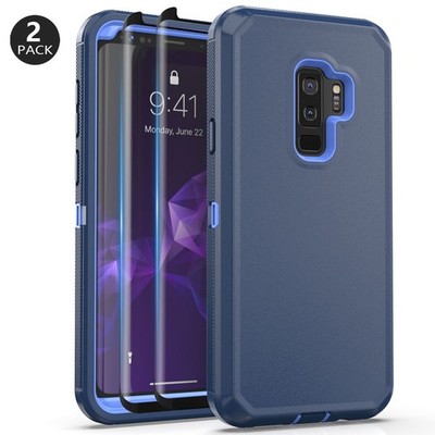 Blue For Samsung Galaxy S9 Plus/ S9/ Note 9 Rugged Case Cover Screen Protector