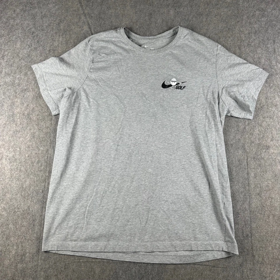 Мужская футболка для гольфа Nike размер XL серая Just Tap It графическая футболка Swoosh мяч для гольфа - Изображение 3 из 4