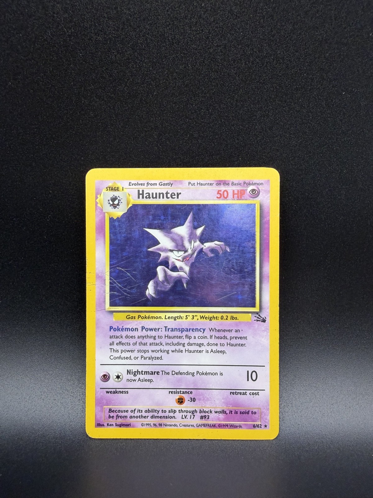 Haunter 6/62 Fossil Holo Pokémon TCG
