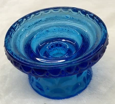 L.E Smith Fairy Lamp Blue Glass Candle Holder Bottom Piece Only (C-6)
