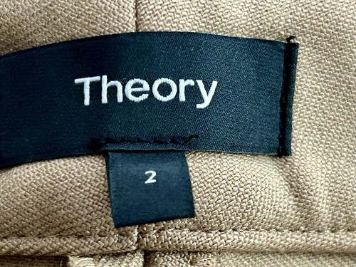 Theory Camel Smart Stretch Wool Tailored Trousers Slim Fit Straight US 2 UK 10 - Picture 15 of 21