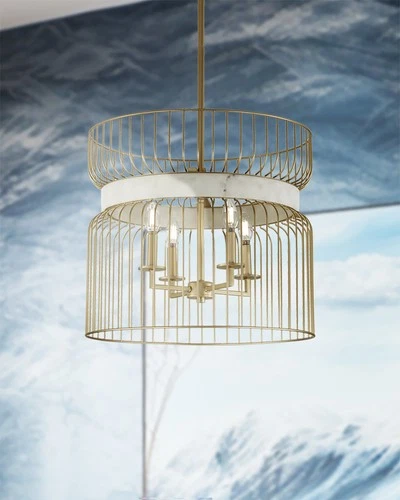 Minka Lavery 3395 Park Slope 5 Light 25"W Multi Light Pendant - Nouveau Gold - Picture 6 of 11