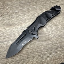 Navaja de bolsillo plegable de aluminio negra A845BK MTech Rescue Linerlock A/O
