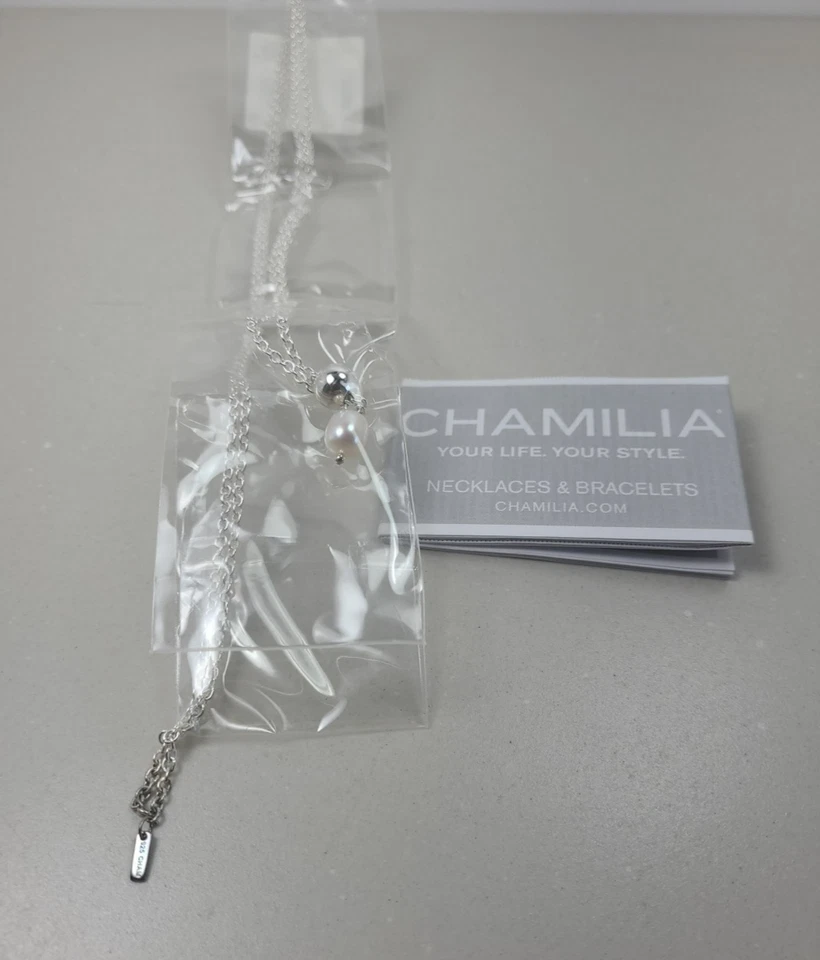 Collar Chamilia Plata Esterlina Cadena Gota Perlas 36" RC-3B NUEVO Foto 3 de 4