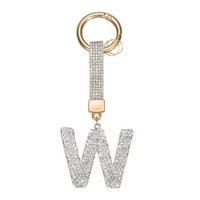 FüR Frauen, Niedlicher Glitzernder Strass SchlüSselanhäNger Weiß (Buchstabe W)