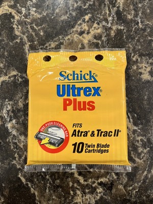 Schick Super Ultrex Plus Fits Atra & Trac II Package of 10 Twin Blade Carts NOS