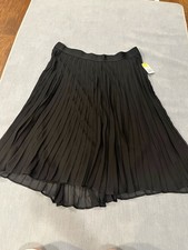 Women s Black Pleated Midi Skirt XXXL 3X Size 22 NWT Elastic Waist Flowing