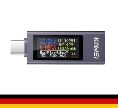 USB Type-C Power Tester Spannung Leistung Kapazität Meter USB-C Multimeter 4-30V