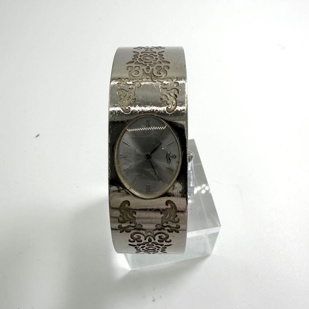 VIVIENNE WESTWOOD Bangle Watch Orb Silver Quartz Women wrist 16cm Working Auth image 4