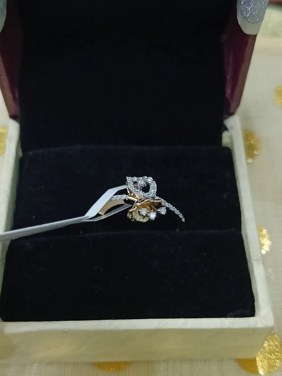 Floral diamond Ring 18KT Natural diamond 0.17 CT IGI Certificate