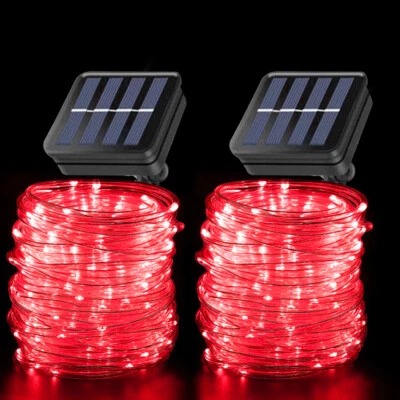 2Pack Outdoor Solar 100LED 39FT Tube Strip Lights Night Light Waterproof Garden - Image 1 of 4