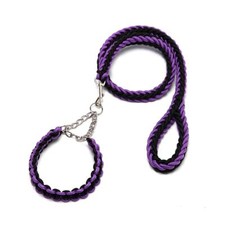 Heavy Duty Nylon Braided Rope Strong 4 FT Dog Leash and Training Collar for S...