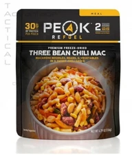 Peak Refuel Three Bean Chili Mac Freeze-Dried Backpacking Meal - EXP 02/2026