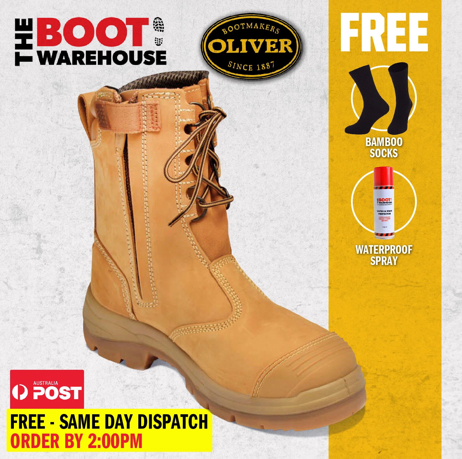 Oliver Work Boots 55385, Steel Toe Safety High Leg, Zip Side. UPDATED STYLE
Opens in a new window or