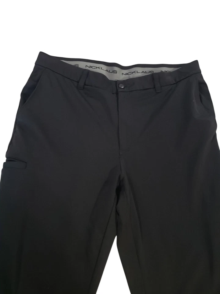 Jack Nicklaus Golf Performance Pants Men Black 36 Straight Elastic Waist Active - Image 3 of 4