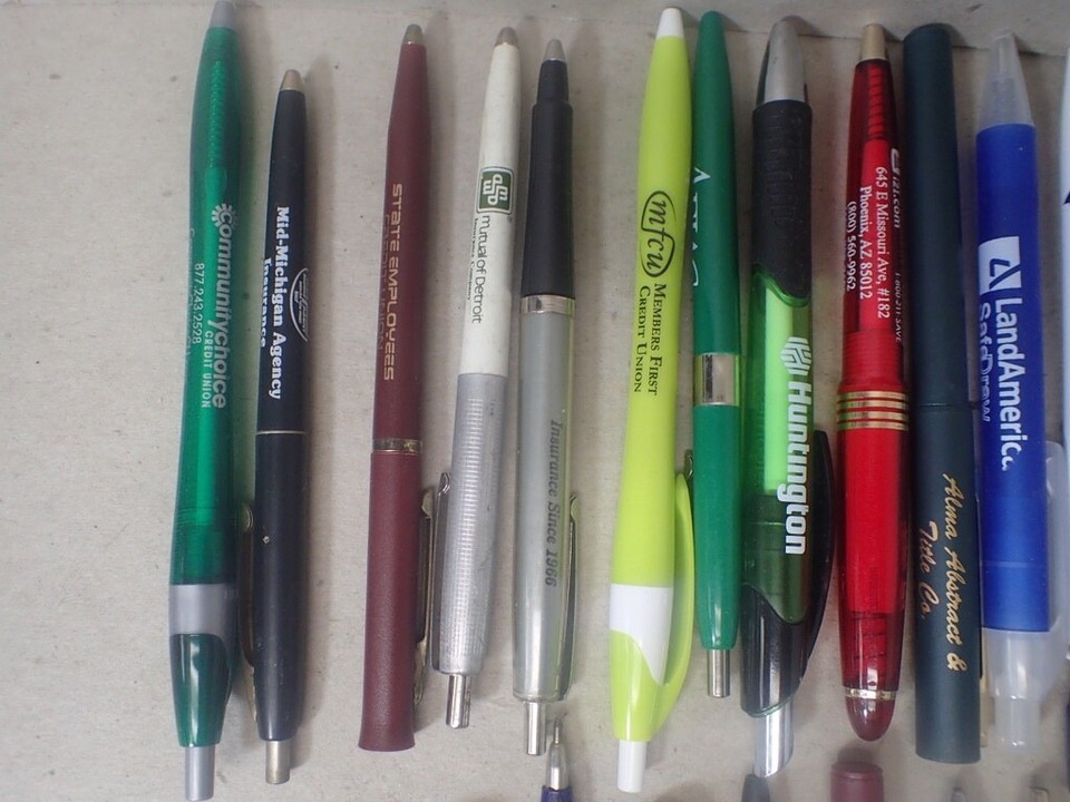 Lot (49) Vtg Advertising Ball Point Pens Pencils Banking Insurance ...