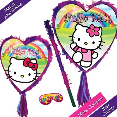 Hello Kitty Herz Piñata Liebe Katze Kätzchen weiß rosa Regenbogen Mädchen Party Einhorn