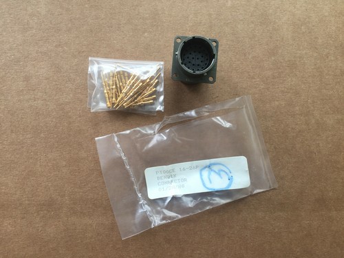 BENDIX PT00CE16-26P CONNECTOR RECEPTACLE ELECTRICAL 26 GOLD PINS - Picture 2 of 4