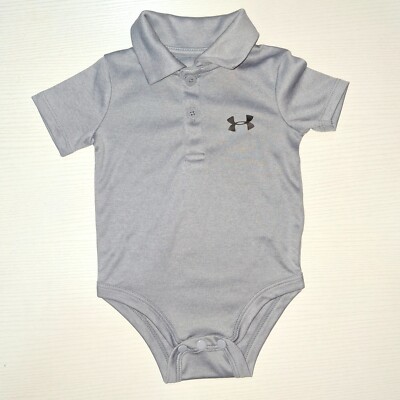 Under Armour Baby Boys Size 0-3 Months Short-Sleeve Polo gray