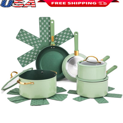 Nonstick Cookware Set 12PC Durable Easy Clean Induction Safe Kitchen Essentials
