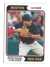 2023 Topps Heritage High Number ENMANUEL VALDEZ RC Action Image Variation