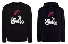 Felpa Fifty top motorino malaguti anni 90 anni 80 nera con cappuccio o girocollo