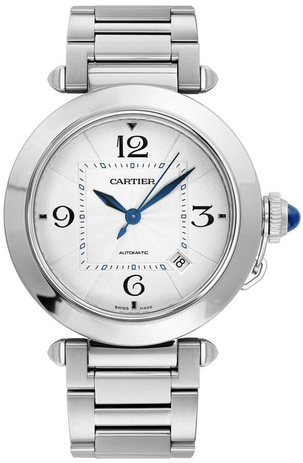 Cartier Pasha WSPA0009 Stainless Steel Silver Arabic Dial 41mm Men's Watch
