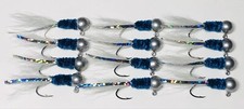 1 Dozen 1/8oz Crappie Hair Jigs #4 Nickel Sickle Hooks Hard Painted Jig Heads