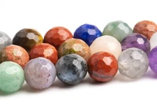 Natural Mixed Stone Beads Micro Faceted Round Loose Beads 6/7-8/10/12MM