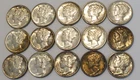 15x  Mercury Dimes, 1940 to 1945, All San Francisco Mints, Uncirculated / AU