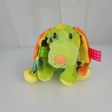 Taggies Signature Green Stuffed Plush Puppy Dog Mary Meyer Crinkle Ear Polka Dot