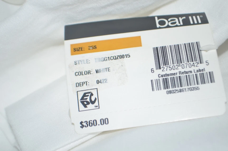 Blazer Abrigo Deportivo Blanco Doble Pecho 100% Lino Calce Ajustado Bar III 36S Nuevo con Etiquetas Foto 3 de 4