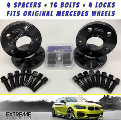 Schwarze Spurverbreiterungen 15mm + 20mm Mercedes E GL R Klasse GLA +Schlösser Radius Alu 66