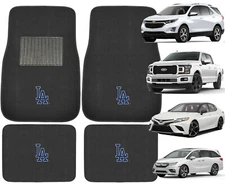 4PC MLB Los Angeles Dodgers Car Truck Black All Weather Carpet Floor Mats Set