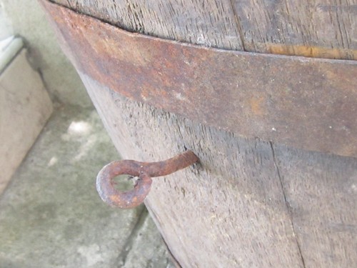 Antique Ottoman Era Primitive Farm Wooden Bucket stirring up Milk and Butter - Picture 7 of 12