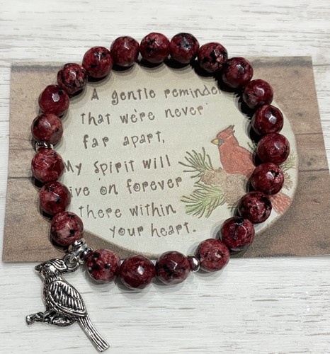 Nuevo brazalete hecho a mano con cuentas cardenales ~ PIEDRAS PRECIOSAS - Imagen 2 de 3