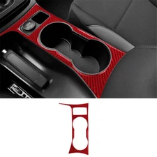 Red Carbon Fiber Interior Cup Holder Frame Cover Trim For Ford Escape 2013-2016